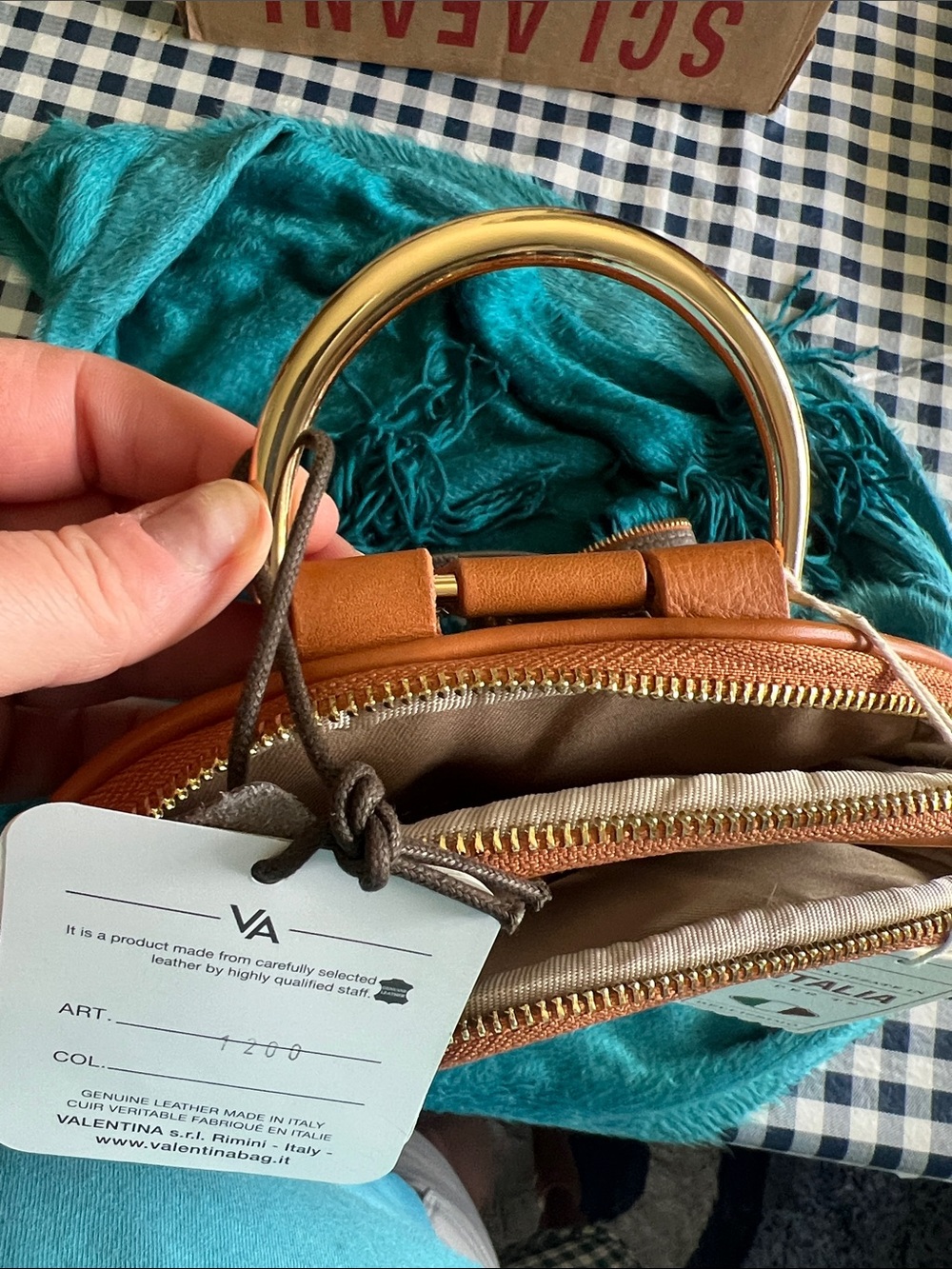 Valentina Taupe Leather Women’s Backpack with Tan Trim NWT - Picture 10 of 11
